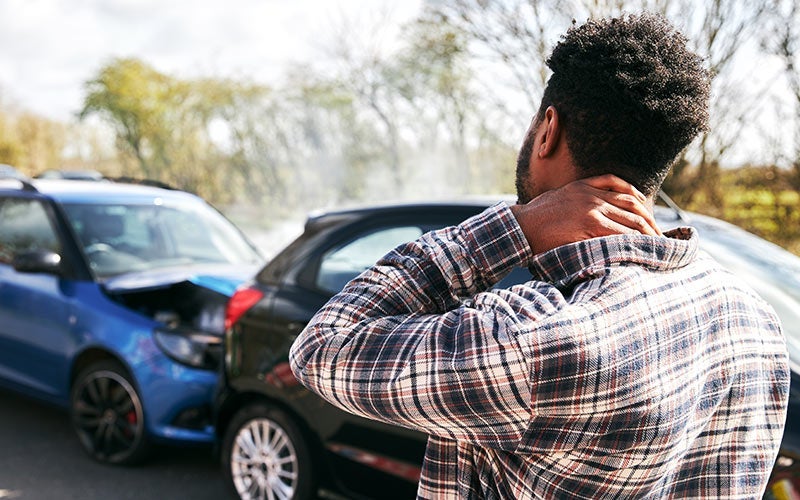 Man with injury after accident