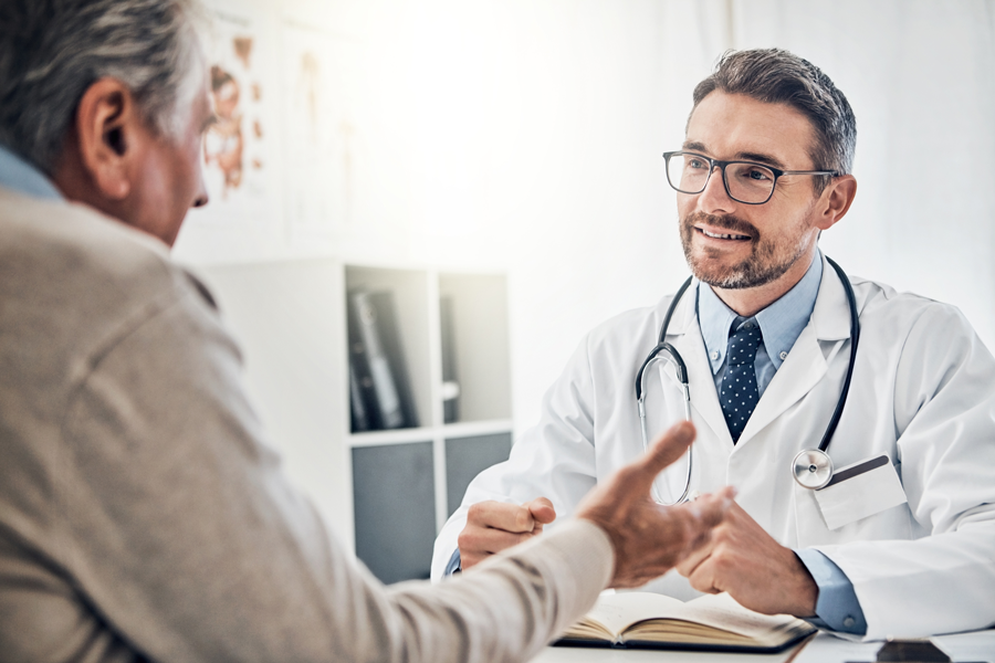 Doctor with patient